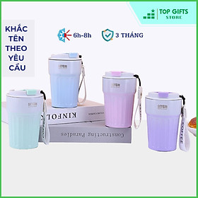 Ly giữ nhiệt khắc tên theo yêu cầu TOP092 dung tích 400ml 4 màu lựa chọn