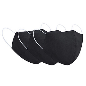 3pcs Anti Pollution Mouth Cover Reusable Dust Proof Face Cover Black
