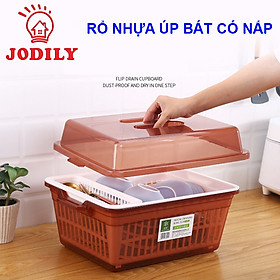 Mua Rổ Úp Bát Đũa Jodily Cao Cấp - Có Lắp Đậy  Có Khay Đựng Đũa  Chậu Róc Nước