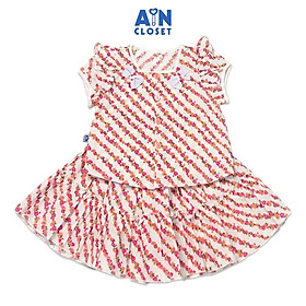 Bộ áo váy ngắn bé gái họa tiết Hoa dây cotton - AICDBGJRHSSR - AIN Closet