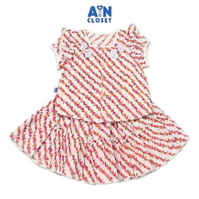 Bộ áo váy ngắn bé gái họa tiết Hoa dây cotton - AICDBGJRHSSR - AIN Closet