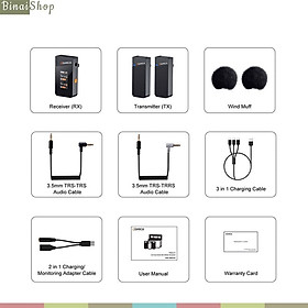 Comica Vimo C - Micro Cài Áo Không Dây 2.4G Nhỏ Gọn, Âm Thanh Rõ Nét, Dùng Cho Điện Thoại, Máy Ảnh, Máy Quay- Hàng chính hãng - VIMO C2