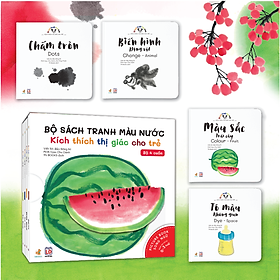 Download sách Sách- Bộ 4 Cuốn Sách Tranh Màu Nước Kích Thích Thị Giác Cho Bé (Biến hình + Chấm tròn + Màu sắc + Tô màu)- Sách Song Ngữ- Cho Bé Từ 0 Đến 3 Tuổi- Năm Xuất Bản 2021 NXB Lao Động