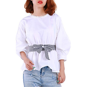Áo Tay Bồng Phối Ren Buộc Eo Vanass VA01
