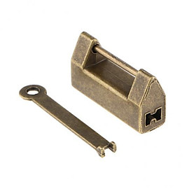 2X Vintage Antique Style Mini Padlocks Key Lock Wth Key For Furniture Box Decor