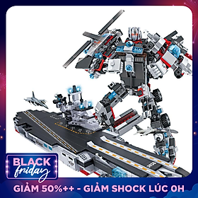 Đồ chơi lắp ráp trẻ em bằng nhựa ABS an toàn -Tàu chiến MECH và SIEU ROBOT BẢO VỆ TRÁI ĐẤT- LEGO STYLE