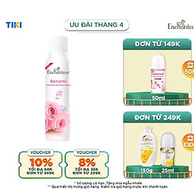 Xịt khử mùi nước hoa Enchanteur Romantic lãng mạn nhẹ nhàng ngăn mồ hôi & mùi cơ thể 150ml