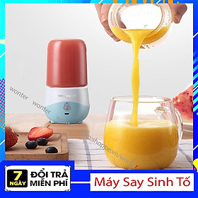  Máy Say Sinh Tố Mini Cầm Tay Dùng Sạc Điện, Máy Xay Đa Năng 300Ml