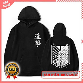 Áo hoodie Attack on Titan phản quang cực chất chất nỉ bông đẹp