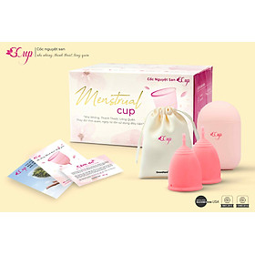 Combo 2 Cốc Nguyệt San, túi vải, cốc tiệt trùng GCup - Silicone y tế, đạt tiêu chuẩn kép ISO 13485 Quốc Tế và FDA Hoa Kỳ