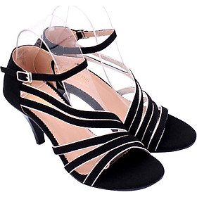 Giày Sandal Nữ Cao Gót Huy Hoàng HT7061 - Đen