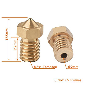 5/10pcs M6 ren ren Full Metal 0.2/0,3/0,4/0,5/0,6mm tùy chọn cho dây tóc 1,75/3.0mm V5 V6 Hotend Outruder Kích thước máy in 3D: 0,3mm