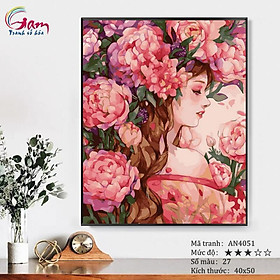 Mua Tranh tô màu theo số sơn dầu số hóa Myart Nàng thơ AN4051