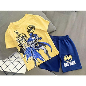 Bộ ngắn bé trai size đại thun cotton in hình cá tính