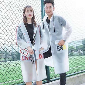 Mua Áo mưa măng tô trong suốt hàng đẹp ( họa tiết ngẫu nhiên