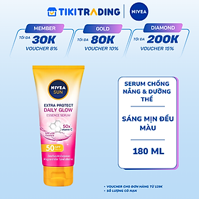 Serum Chống Nắng & Dưỡng Thể Toàn Thân NIVEA SUN Spf50 Pa+++ Sáng Mịn Đều Màu Da (180 Ml) - 86092