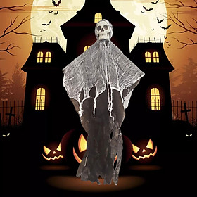 Halloween Hanging Skeleton  Skull Horror Props Sturdy Versatile 35inch Size Party Decor for Trick or Treat, Carnival, Costume Parties