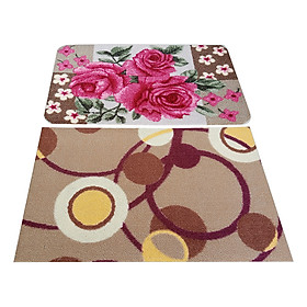 Combo 2 Thảm Nilon Không Viền Homeeasy (40 x 60 cm) - Hoa Văn Ngẫu Nhiên
