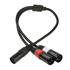 5 Pin XLR Male to XLR 3 Pin Female Cable Splitter Y Splitter Microphone Cable