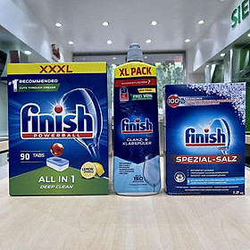 COMBO FINISH: Viên rửa bát All in one 90 + Bóng 750 + Muối 1,2kg