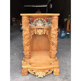 Mua Bàn thờ ông địa gỗ gõ đỏ 60 x 98 cột rồng nổi T93