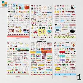  Bộ Sticker, nhãn gián sổ, vở giá rẻ - 200 hình dán nhỏ