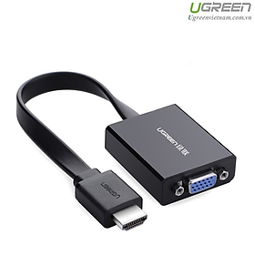 Cáp Chuyển Đổi HDMI Sang VGA + Audio Cáp Dẹt Có Nguồn Phụ Ugreen 40248 - Hàng Chính Hãng