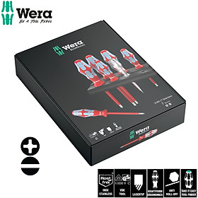 Bộ tua vít thép không gỉ cách điện 3160 i/7 Screwdriver set, stainless and rack Wera 05022728001