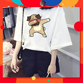 HOT ️ Đẹp Mịn ÁO THUN, ÁO PHÔNG TAY LỠ UNISEX CHÓ PUG DABBING SIÊU NGẦU CHO NAM NỮ đủ size M L XL XXL GIÁ RẺ TỐT