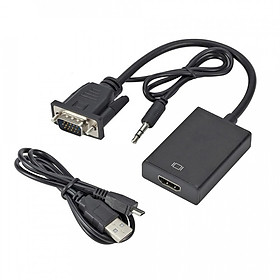 Cáp Chuyển Đổi VGA sang HDMI  Full HD 1080 - Có Audio