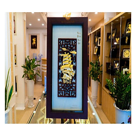 Tranh thuyền thuận buồm xuôi gió dát vàng (39x69cm) MT Gold Art- 