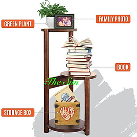 Mua KỆ TRANG TRÍ  KỆ ĐỂ CHẬU HOA 3 TẦNG MÀU NÂU. BẰNG GỖ CAO SU