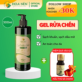 Gel rửa chén thảo mộc Hoa Nén 500ml - vegan - bảo vệ da tay, không hoá chất bảo quản