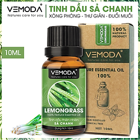 Tinh dầu Sả chanh cao cấp 10ML Lemongrass Essential Oil. Tinh dầu xông phòng giúp thanh lọc không khí, khử mùi, kháng khuẩn, đuổi muỗi, giải cảm, làm đẹp.  Tinh dầu thơm phòng cao cấp Vemoda