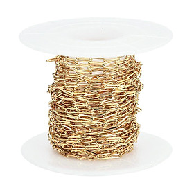 Gold Chain for Jewelry Making 18K Gold Plated Paperclip Chain Oval Link Cable Chain for DIY Jewelry Making Women Men Necklace Pendant Charms Crafting