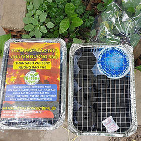 Bếp than nướng một lần / Khay Nướng BBQ Du Lịch Kèm Than Tiện Dụng Dùng 1 Lần lò nướng du lịch