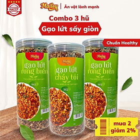 [COMBO 3 HŨ 300G] Gạo lứt giảm cân ăn liền Mailey - gạo lứt sấy rong biển/ cháy tỏi ăn kiêng healthy