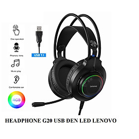 Tai nghe Choàng Đầu G20 USB Đen LED LENOVO- Hàng Chính hãng