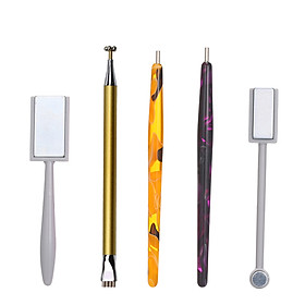 5Pcs Nail Magnet Tool Set With Double Head Flower Design Nail Magnet Pens And Strong Magnet Stick For Cat Eye Gel Polish