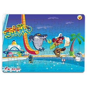 Xếp hình Tia Sáng Zig & Sharko 48 Mảnh Ghép - Tặng kèm câu đố mặt sau