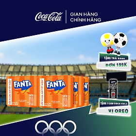 Lốc 24 Lon Nước Giải Khát Có Gas Fanta Hương Cam 320ml/Lon Coca-Cola Official Store Sale 25.09