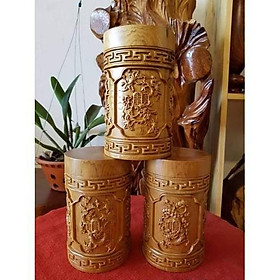 Mua TẶNG QUÀ - Hộp Đựng Trà (Chè) Bằng Gỗ Bách Xanh Cao Cấp - Xuất Khẩu