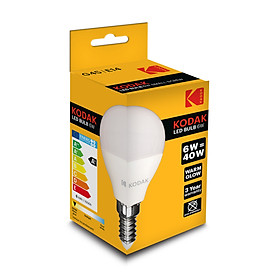 Bóng Đèn Kodak 6W/40W G45 -E14  Ánh Sáng Ấm(Vàng) UBL IL0318