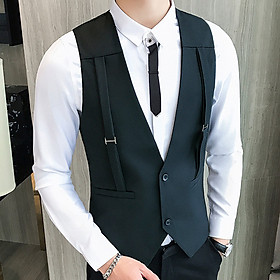 Áo Gile nam, Áo Gile phối dây đai 2 bên Ngực cách điệu, lịch lãm, trẻ trung, phong cách. Mã N41