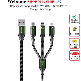 Mua Cáp sạc đa năng 6A 3in1 WEKOME WDC 170 TH - Hàng chính hãng