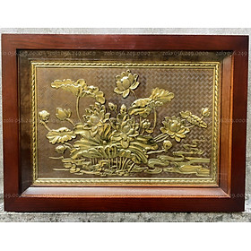 Mua TRANH ĐỒNG HOA SEN 38X54 NỀN HỒNG