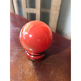 TRÁI BI MAY MẮN ĐỎ CAM SIZE VỪA CAO 8CM X ĐK 6CM ĐẾ GỖ CHẤT LIỆU ĐÁ MẮT MÈO ĐỎ CAM TƯƠI XINH ĐẶT BÀN LÀM VIỆC ĐẸP MAY MẮN HỢP MỆNH HỎA THỔ
