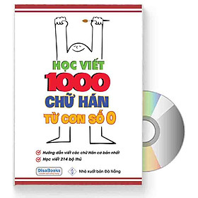 Hình ảnh sách Sách: Học viết 1000 chữ Hán từ con số 0+ DVD tài liệu