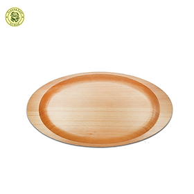 Khay Dĩa Gỗ Hình Oval Có Tay Cầm 30Cm TL75