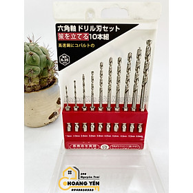 Mua Bộ mũi khoan kim loại mũi chuôi lục cho máy pin  inox xuất Nhật 10 chi tiết Bộ mũi khoan có thể khoan inox  Bộ mũi khoan xuất khẩu Nhật Bản